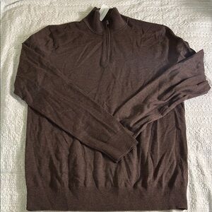 Banana Republic Brown 100% wool Half-Zip Sweater size M